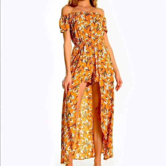 Xhilaration FLORAL PRINT SHORT JUMPSUIT WITH MAXI XS - Picture 1 of 14